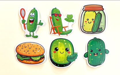 Pickle Stickers – Mystery Set of 6 for $2 🥒✨