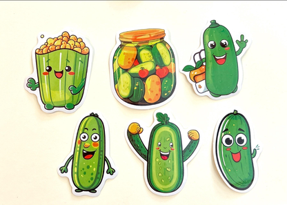 Pickle Stickers – Mystery Set of 6 for $2 🥒✨