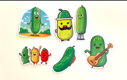 Pickle Stickers – Mystery Set of 6 for $2 🥒✨