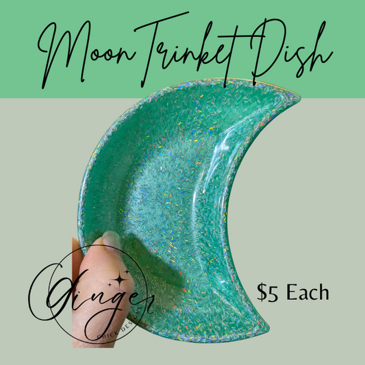 Sea Green Moon Resin Trinket Dish