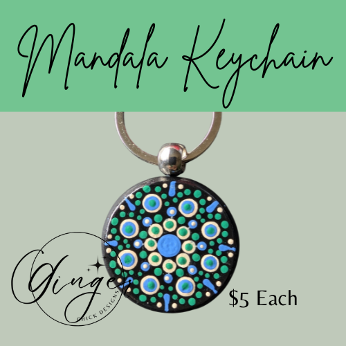 Sea Queen Mandala Dot Keychain
