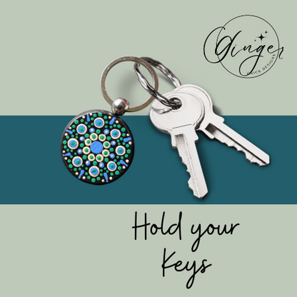 Sea Queen Mandala Dot Keychain