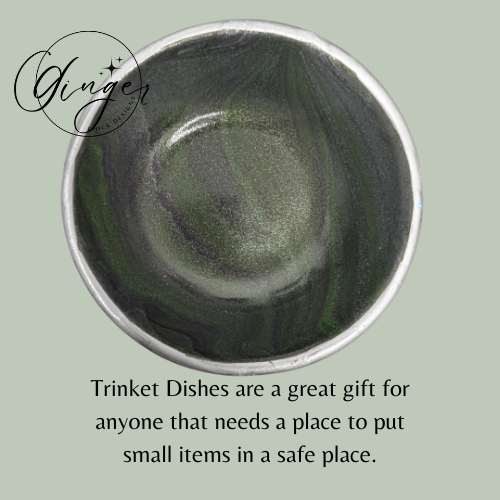 Silver Surfer Paint Pour Trinket Dish