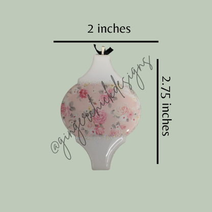 Elegant Pink Roses Ceramic Tile Ornament