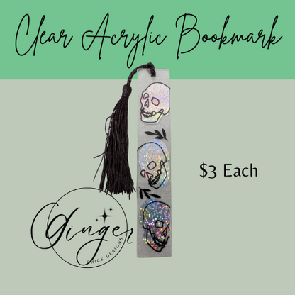 Skulls Acrylic Bookmarks