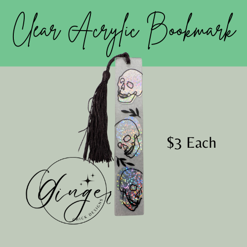 Skulls Acrylic Bookmarks
