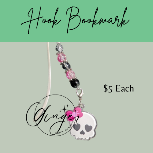 Skull with Pink Bow Hook Bookmark-Limited Edition