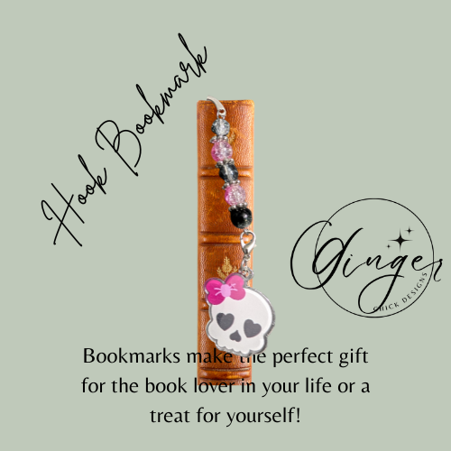 Skull with Pink Bow Hook Bookmark-Limited Edition