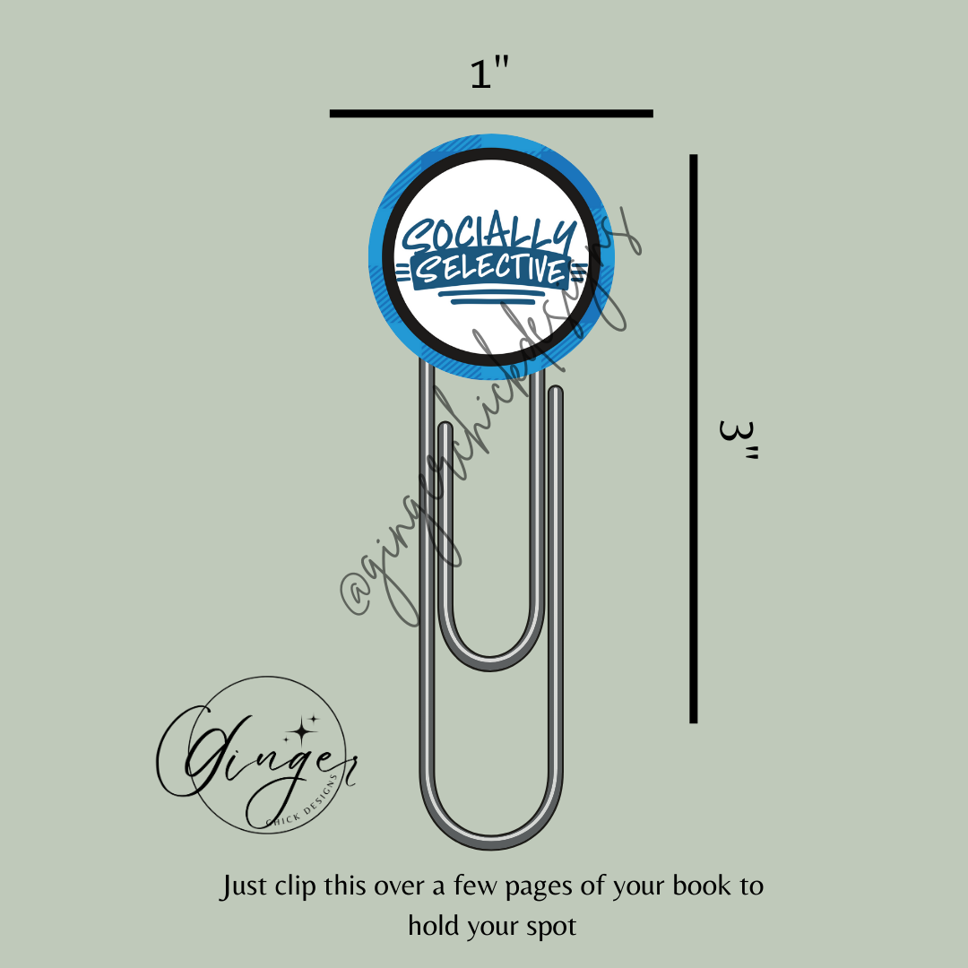 Socially Selective 3-Inch Paperclip Bookmark