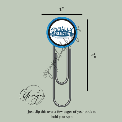 Socially Selective 3-Inch Paperclip Bookmark