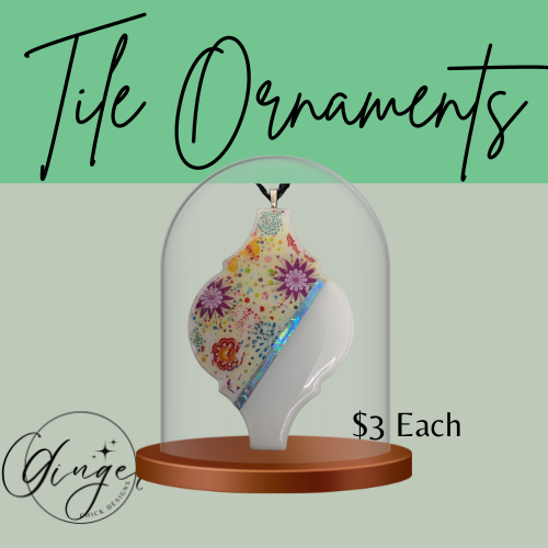 Star Burst Ceramic Tile Ornament