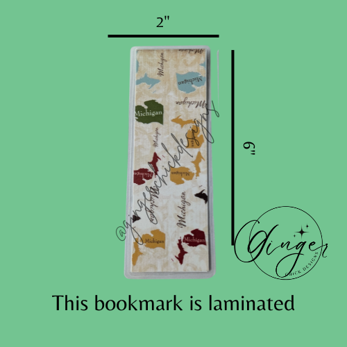 State of Michigan Laminated Bookmark
