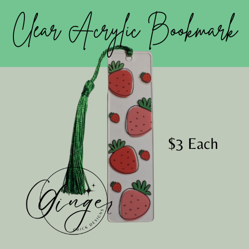 Strawberries Acrylic Bookmarks