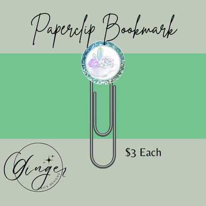 Succulent Cup 3-Inch Paperclip Bookmark