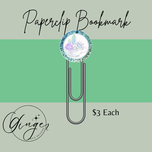 Succulent Cup 3-Inch Paperclip Bookmark