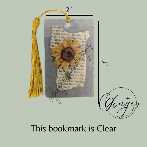 Sunflower Dictionary Acrylic Bookmark