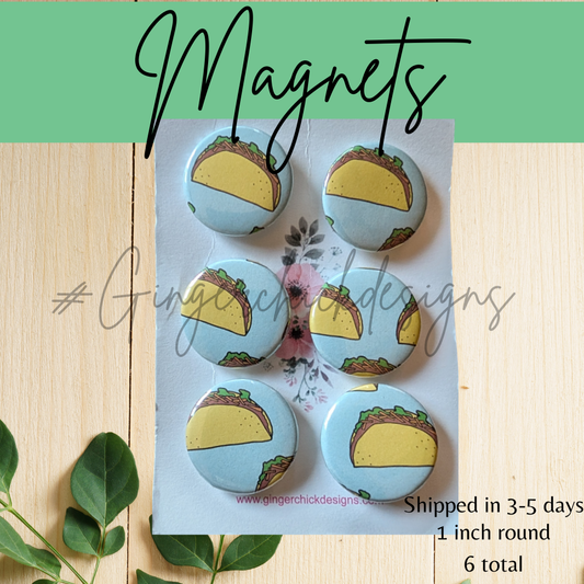 Tacos Button Magnets