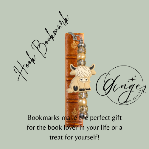 Tan Highland Cow Hook Bookmark