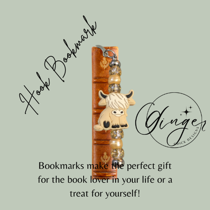 Tan Highland Cow Hook Bookmark