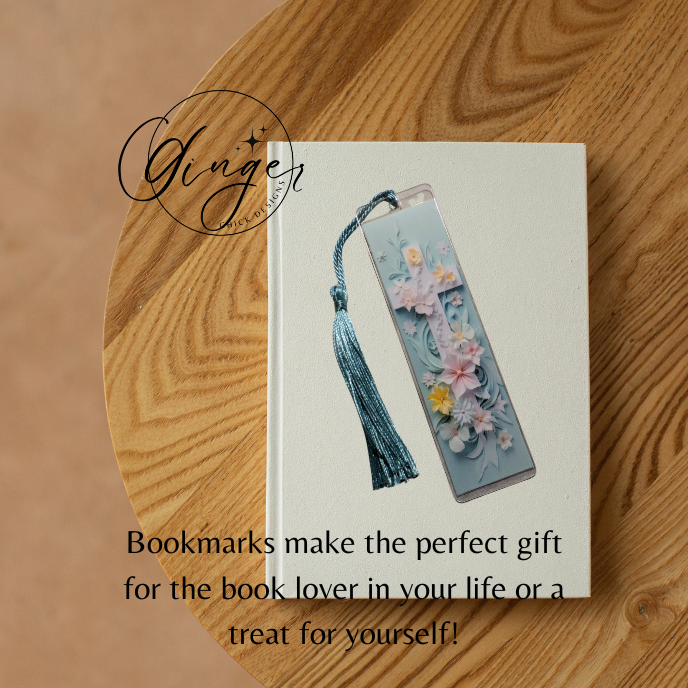 Teal Cross Acrylic Bookmarks