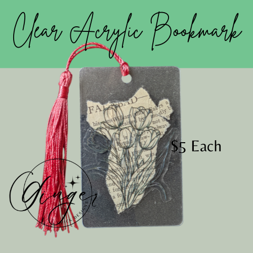 Tulip Outline Dictionary Acrylic Bookmark