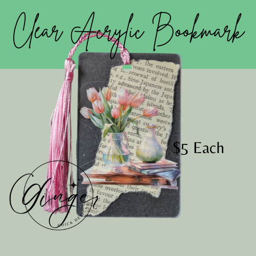 Tulip Vase Dictionary Acrylic Bookmark