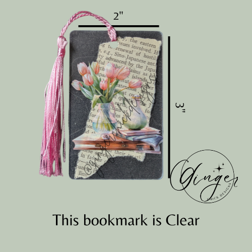 Tulip Vase Dictionary Acrylic Bookmark
