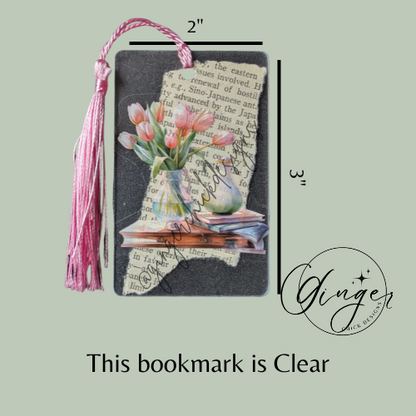 Tulip Vase Dictionary Acrylic Bookmark