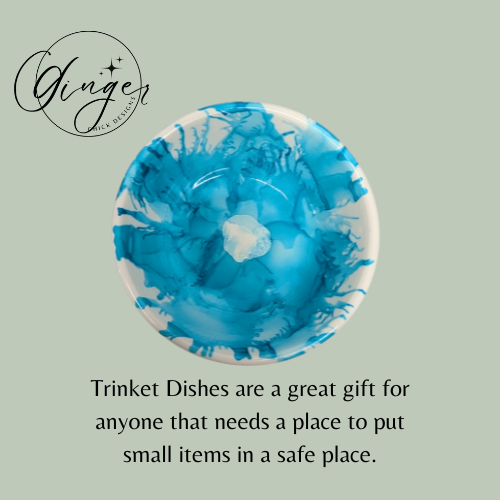 Turquoise Flower Trinket Dish