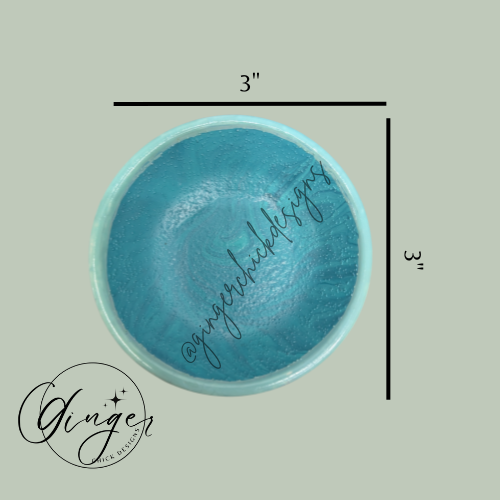 Turquoise Paint Pour Trinket Dish