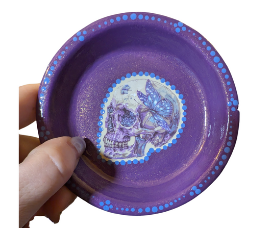 Skull Mixed Media Art Trinket Dish