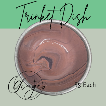 Vintage Blush Paint Pour Trinket Dish