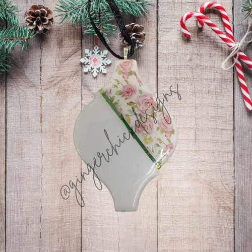 Vintage Rose Ceramic Tile Ornament