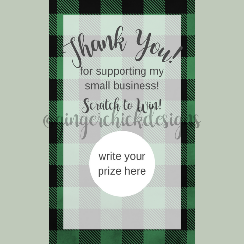 Green Plaid Digital Scratch Off Ticket