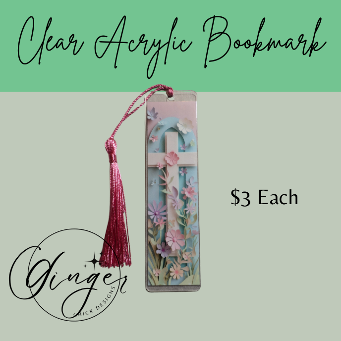 White Cross Acrylic Bookmarks
