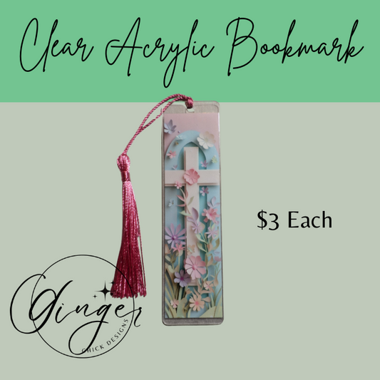 White Cross Acrylic Bookmarks