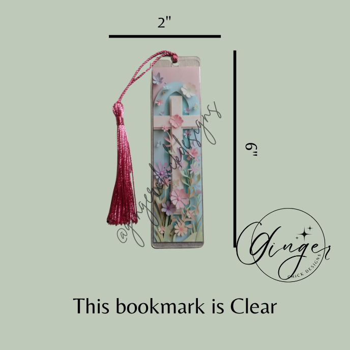 White Cross Acrylic Bookmarks