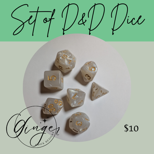 White Pearl Dice Set