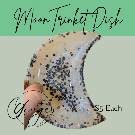 White Moon Resin Trinket Dish