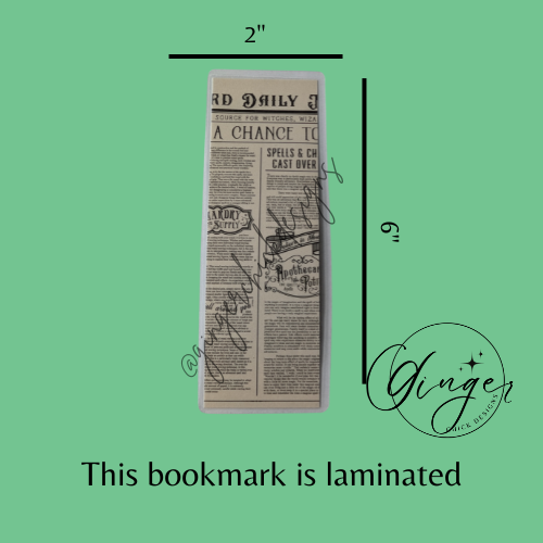 Wizard Newspaper Laminated Bookmark