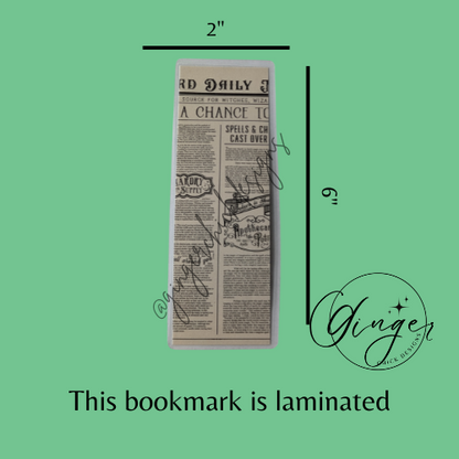 Wizard Newspaper Laminated Bookmark