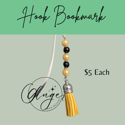 Yellow and Black Tassel Hook Bookmark