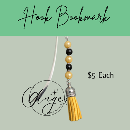 Yellow and Black Tassel Hook Bookmark