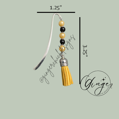 Yellow and Black Tassel Hook Bookmark