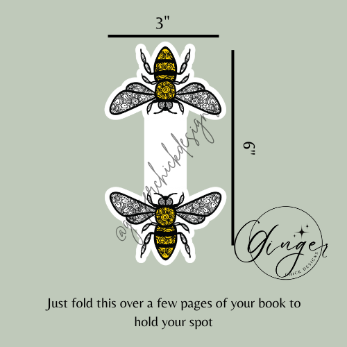 Zentangle Bumble Bee Magnetic Bookmark