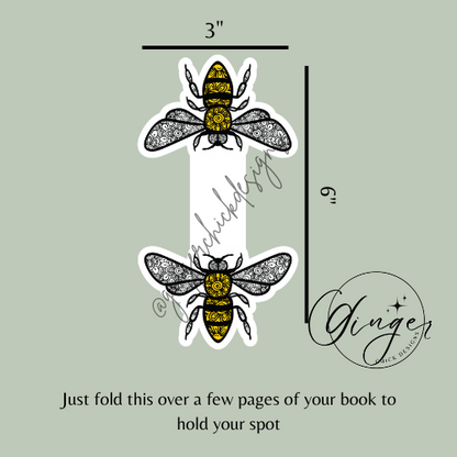 Zentangle Bumble Bee Magnetic Bookmark