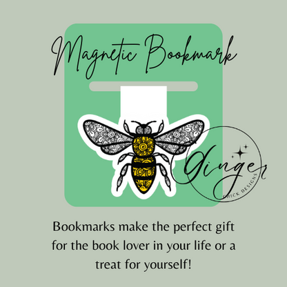 Zentangle Bumble Bee Magnetic Bookmark