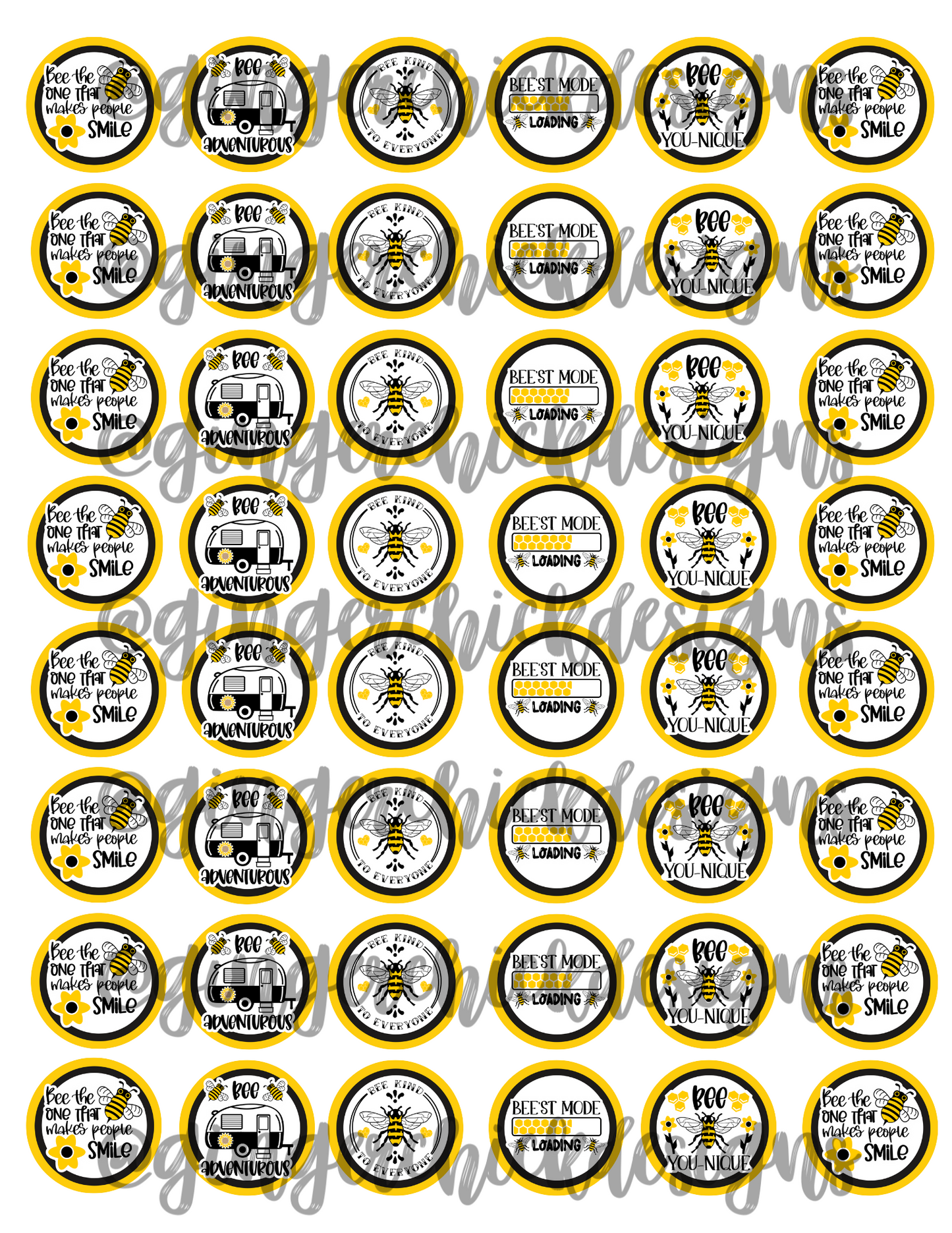 Bee You-nique Bottle Cap Images