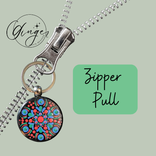 Blue Daisy Mandala Dot Keychain