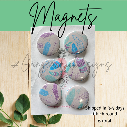 Blue and Purple Button Magnets